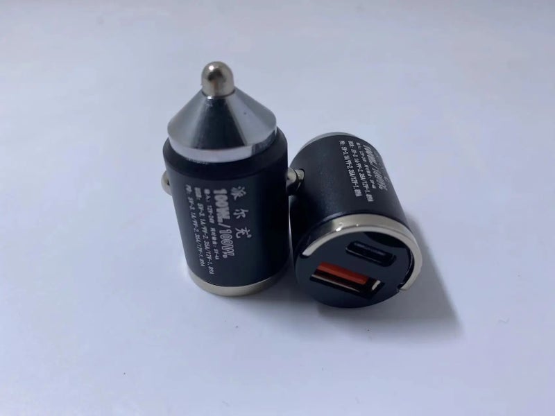 Bluejw 100W USB Car Charger, New Arrival Metal Dual Port Super Fast QC3.0 & PD 15W Mini Cigarette Lighter Automobile Charger - Image 1